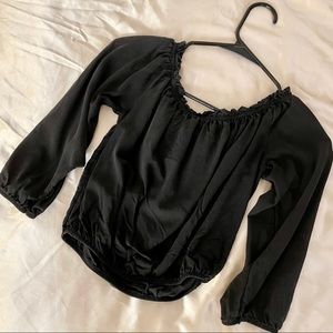brandy melville black off the shoulder top